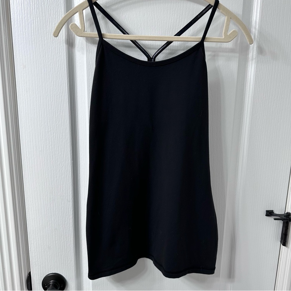 Size 6 Black Lululemon Power Y Tank